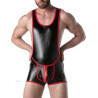 LEADER Body Singlet BRUT Noir-Rouge
